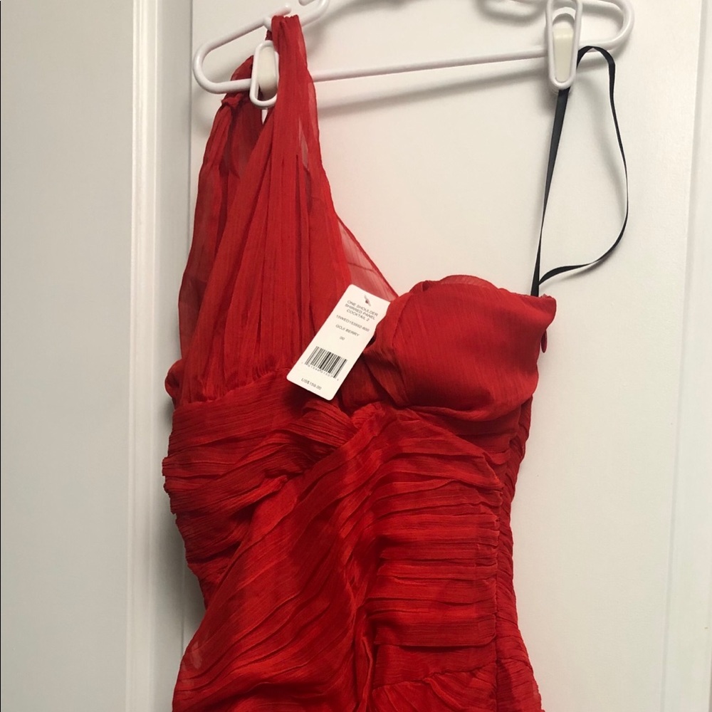 Bebe Red one shoulder dress